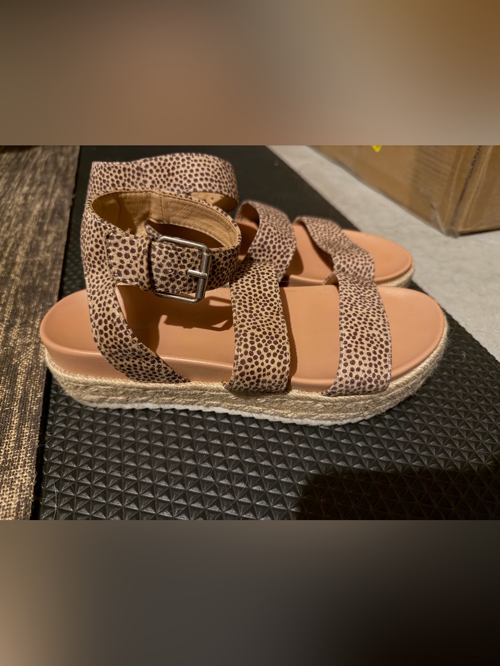 Women’s Tan Animal Print Platform Sandals